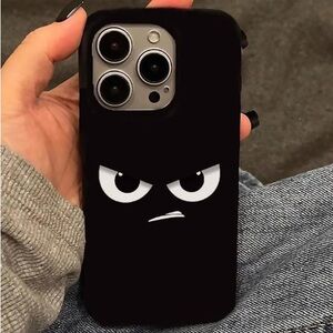 Black Protective Phone Case with Cartoon Design